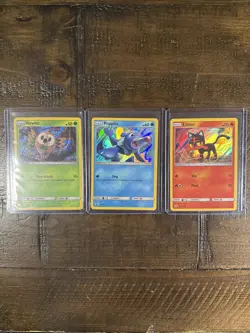 Pokemon Card Rowlet/Popplio/Litten Sun & Moon Holo 24/149, SM01, SM03 - Image 1