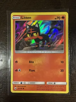 Pokemon Card Rowlet/Popplio/Litten Sun & Moon Holo 24/149, SM01, SM03 - Image 2