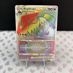 Pokemon TCG Regidrago VSTAR Silver Tempest Rainbow Secret Rare Card 201/195 - Image 1