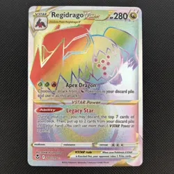 Pokemon TCG Regidrago VSTAR Silver Tempest Rainbow Secret Rare Card 201/195 - Image 2