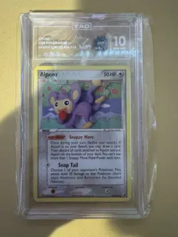 Pokemon TAG Gem Mint 10 Aipom Card EX Unseen Forces 34/115 2005 Normal - Image 1