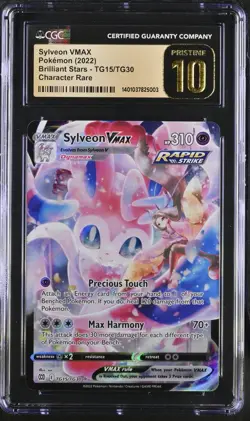 CGC 10 PRISTINE Sylveon VMAX TG15/TG30 Brilliant Stars 2022 Rare Pokemon Card - Image 1