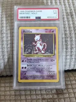 1999 Pokemon TCG Mewtwo Base Set Holo Unlimited Holo Rare Card 10/102 PSA 7 - Image 1