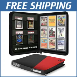 Compact Card Storage Binder - 9-Pocket Design for Easy Organization, Black Red - Image 1