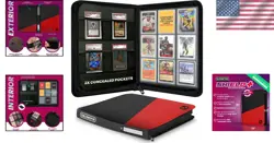 Compact Card Storage Binder - 9-Pocket Design for Easy Organization, Black Red - Image 2
