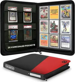Compact Card Storage Binder - 9-Pocket Design for Easy Organization, Black Red - Image 3