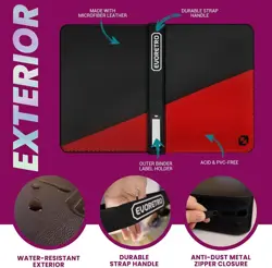Compact Card Storage Binder - 9-Pocket Design for Easy Organization, Black Red - Image 5