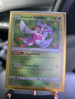 Pokemon TCG SWSH: Silver Tempest Radiant Rare Tsareena Card 016/195 NM Condition - Image 1