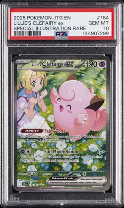 2025 POKEMON JTG EN-JOURNEY TOGETHER #184 LILLIE'S CLEFAIRY EX PSA 10 - Image 1