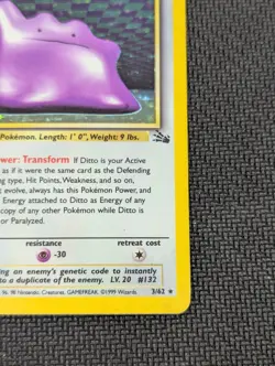Pokemon TCG Ditto Fossil 3/62 Holo Unlimited Rare, HP - Image 5