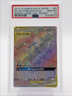 MOLTRES ZAPDOS ARTICUNO GX 2019 POKEMON FA SECRET RARE D 69/68 PSA 10 Q6438 - Image 1