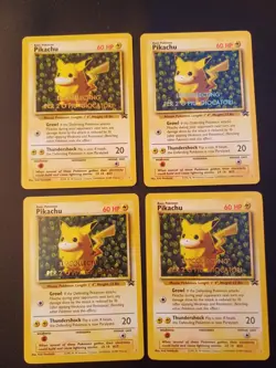 Pokemon NM 4x Ivy Pikachu No. 1 Promo Giocatori CORRECTED LPP collecting Stamp - Image 1