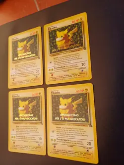 Pokemon NM 4x Ivy Pikachu No. 1 Promo Giocatori CORRECTED LPP collecting Stamp - Image 4