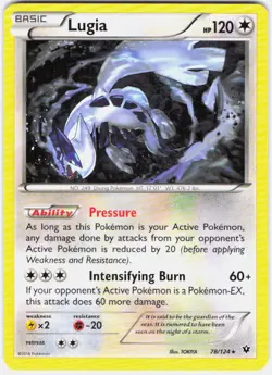 Lugia 78/124 Rare Fates Collide Pokemon Lightly Played - Image 1