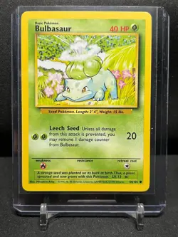 Bulbasaur 44/102 Pokemon 1999 Unlimited Base Set LP - Image 1