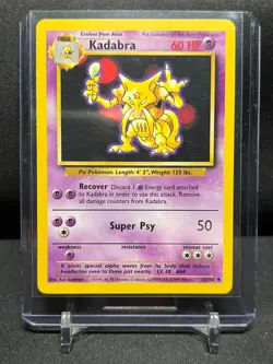Kadabra 32/102 Pokemon 1999 Unlimited Base Set LP - Image 1