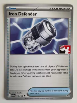 Iron Defender 118/132 Pokemon TCG Mega Evolution Prize Pack Series Non-Holo LP - Image 1