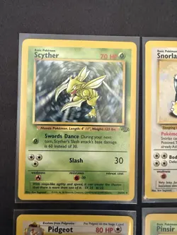Pokemon Lot 4 WOTC Jungle Base Scyther Snorlax 1st Ed Pidgeot Pinsir - Image 2