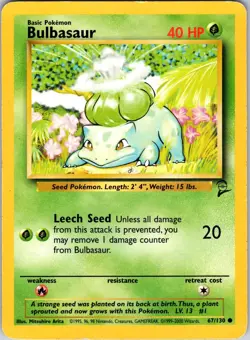 Bulbasaur 067/130 Base Set 2 Pokemon TCG LP/MP Normal - Image 1