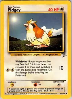 Pidgey 086/130 Base Set 2 Pokemon TCG NM Normal - Image 1