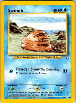 Swinub 079/111 Neo Genesis Pokemon TCG NM Unlimited - Image 1