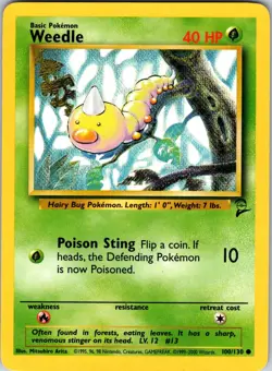 Weedle 100/130 Base Set 2 Pokemon LP Normal - Image 1