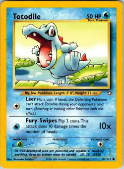 Totodile (81) 081/111 Neo Genesis Pokemon MP Unlimited - Image 1