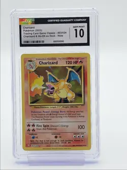 CHARIZARD 2023 POKEMON CLASSIC CHARIZARD & HO-OH EX DECK HOLO 003 CGC 10 Q6438 - Image 1