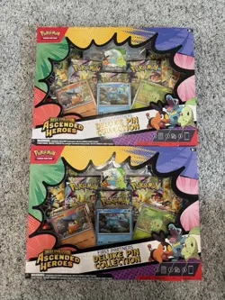 2× Pokemon TCG Ascended Heroes First Partner Deluxe Pin Collection Sealed - Image 1