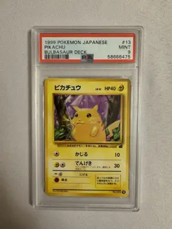 1999 Pokemon Japanese Pikachu #13 Non-Holo VHS Promo Bulbasaur Deck PSA 9 Mint! - Image 1