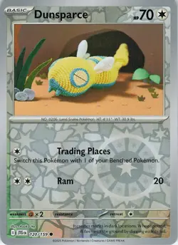 Dunsparce Reverse Holo 120/159 Common SV09: Journey Together NM Pokemon - Image 1
