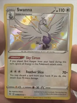 Swanna SV096/SV122 Shining Fates: Shiny Vault Shiny Rare Pokemon TCG NM - Image 1