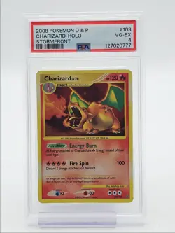 CHARIZARD LV.76 2008 POKEMON D & P STORMFRONT RARE 103/100 PSA 4 Q6438 - Image 1