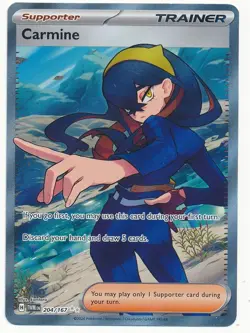 2024 POKEMON SCARLET & VIOLET TWILIGHT MASQUERADE CARMINE ULTRA RARE #204 MINT - Image 1