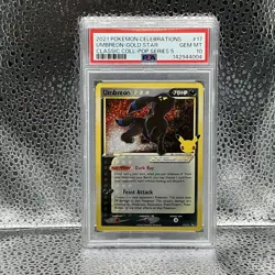 2021 Pokemon Celebrations 17/17 Umbreon Gold Star PSA 10 Classic Collection - Image 1