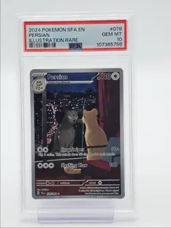PERSIAN 2024 POKEMON S & V SHROUDED FABLE ILLUSTRATION RARE 078 PSA 10 Q6438 - Image 1