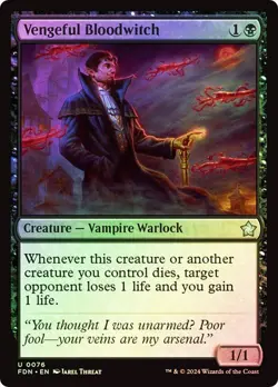 NM Foil Vengeful Bloodwitch, MTG, Foundations, Magic the Gathering, 76 - Image 1