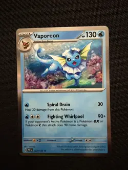 Vaporeon 022/131 Holo Rare Prismatic Evolutions Pokemon Near Mint - Image 1