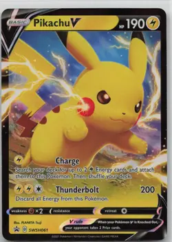Pikachu V SWSH061 Holo Promo Sword & Shield Promo Pokemon Holo Near Mint - Image 1