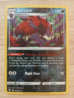 Zoroark 103/203 Reverse Holo Pokemon SWSH07: Evolving Skies Near Mint or Better - Image 1