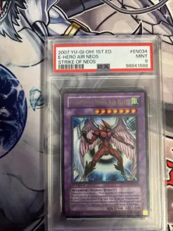 Yu-Gi-Oh STON-EN034 Elemental Hero Air Neos 1st Edition Ultra Rare Neos Psa 9 - Image 3