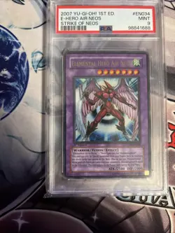 Yu-Gi-Oh STON-EN034 Elemental Hero Air Neos 1st Edition Ultra Rare Neos Psa 9 - Image 4