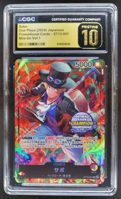 2024 ONE PIECE JP SABO PROMO ST13-001 MINI-TIN CGC 10 PRISTINE A PT - Image 1