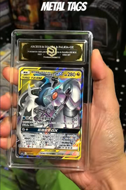 Pokemon Cards CHN. Arceus & Dialga & Palkia GX Metal Tags 001/019 PCG 10 GEM - Image 2
