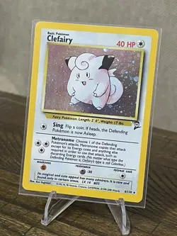 Clefairy 6/130 - Base Set 2 - WOTC Holo-rare Pokemon trading card - LP/NM - Image 1