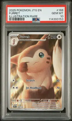 Pokemon Journey Together Furret Holo Illustration Card 168/159 PSA 10 - Image 1