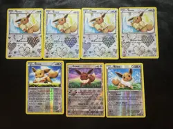 4 Eevee RC14/RC25 Legendary Treasures Lot 7 Cards Total - Image 1