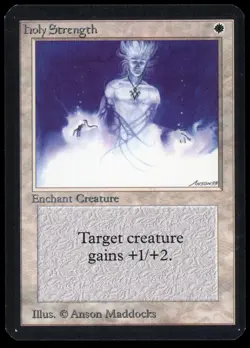 1993 MTG Magic the Gathering Card Alpha Holy Strength Raw NM Gaming Card TCG - Image 1