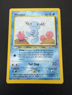 Wooper 71/75 Neo Discovery LP+/NM- Pokemon Card Vintage WOTC - Image 1