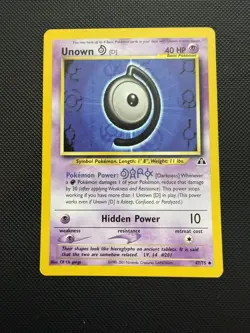 Pokemon Unown [D] 47/75 Neo Discovery LP Vintage WOTC Card - Image 1